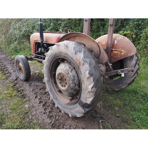 144 - Massey Ferguson 35 tractor. 3 Cylinder, runs, c/w roll frame. No docs