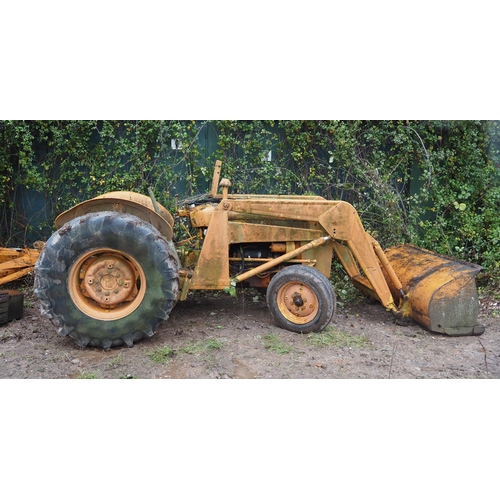 153 - Massey Ferguson Industrial tractor. C/w front and rear loaders. Runs. No docs