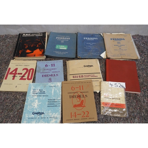 491 - Assorted diesel engine manuals to include Perkins