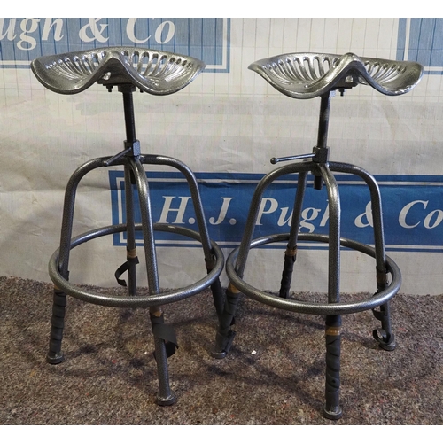 545 - Pair of heavy duty tractor seat stools