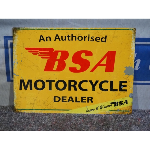 546 - Tin sign - BSA motorcycle dealer 20