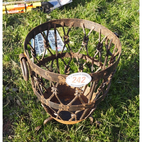 242 - Wrought iron log basket