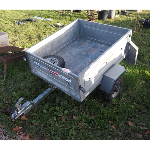 260 - Erde 102 single axle trailer with spare wheel