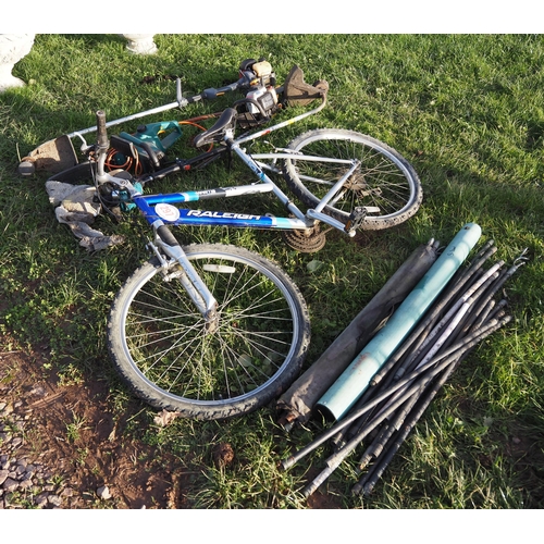 297 - Raleigh bike, tools and drain rods