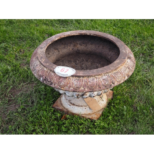 67 - Cast iron urn planter