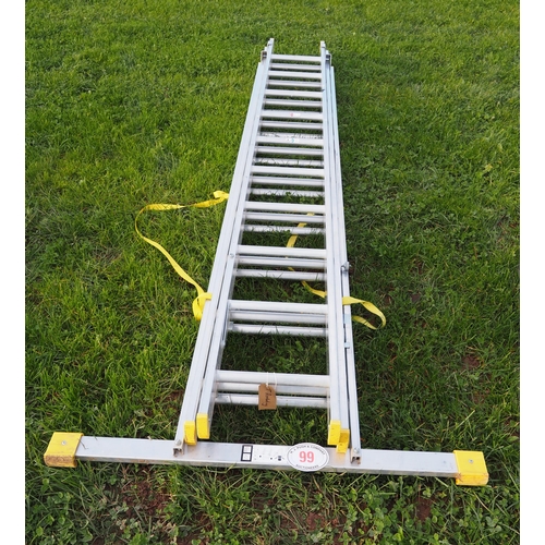 99 - Galvanised extending ladder