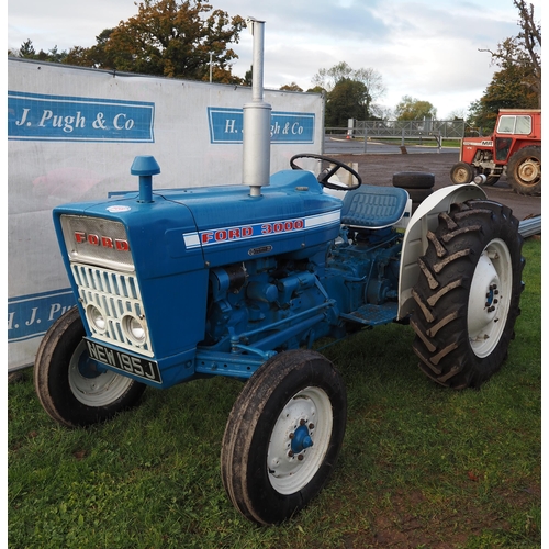 1468 - Ford 3000 tractor. Good runner, original supplier plate fitted, new tyres and tubes all around. V5 a... 