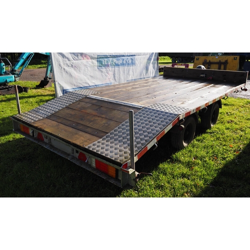 1525 - Twin axle trailer. C/w hand winch