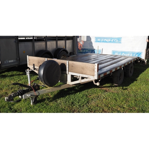 1525 - Twin axle trailer. C/w hand winch