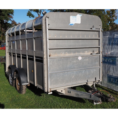 1526 - Ifor Williams TA510G-12 twin axle stock trailer with decks