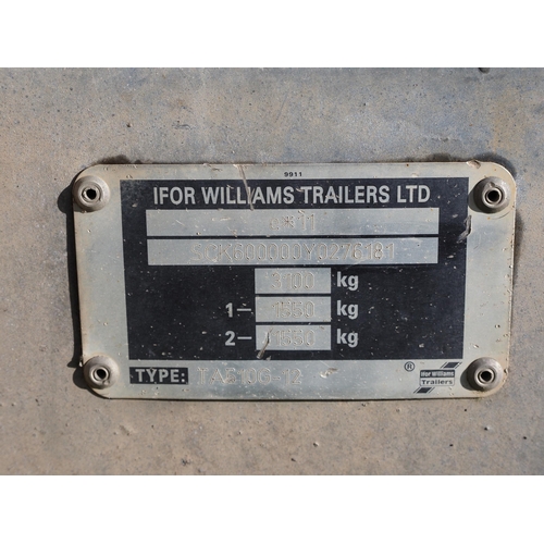 1526 - Ifor Williams TA510G-12 twin axle stock trailer with decks