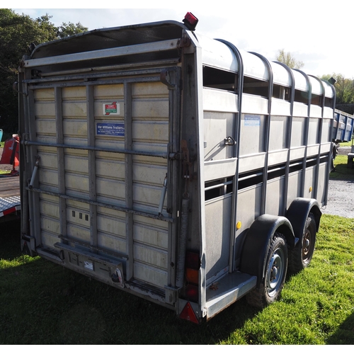 1526 - Ifor Williams TA510G-12 twin axle stock trailer with decks