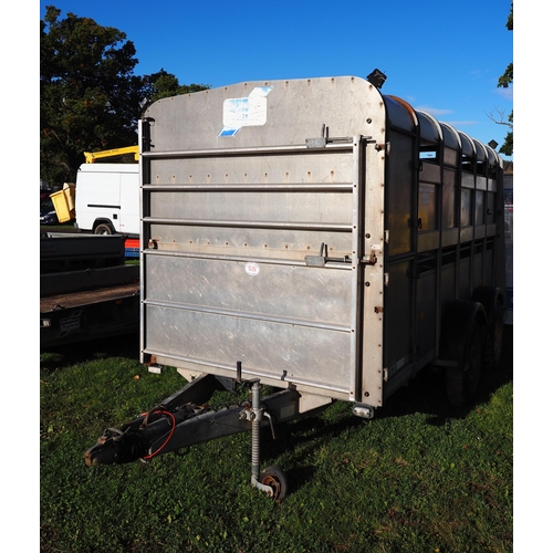 1526 - Ifor Williams TA510G-12 twin axle stock trailer with decks