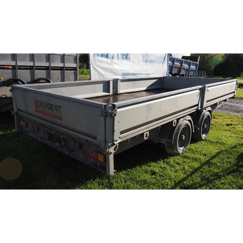 1528 - Nugent twin axle trailer 14ft