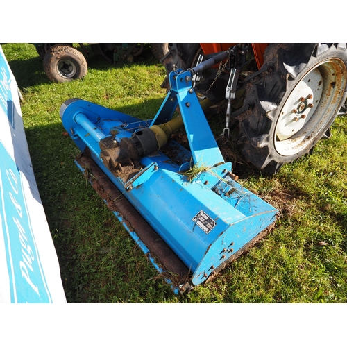 1549 - Kubota ZB1600 compact tractor with flail mower attached. 5403 hours showing. Non runner