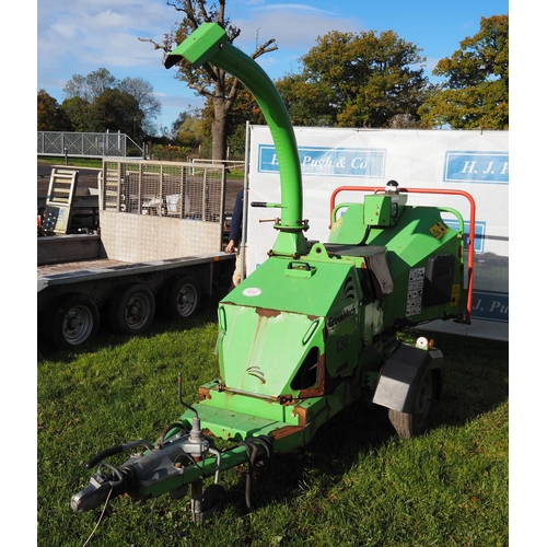 1551 - Green Mech 130 arborist towed chipper. Key in office