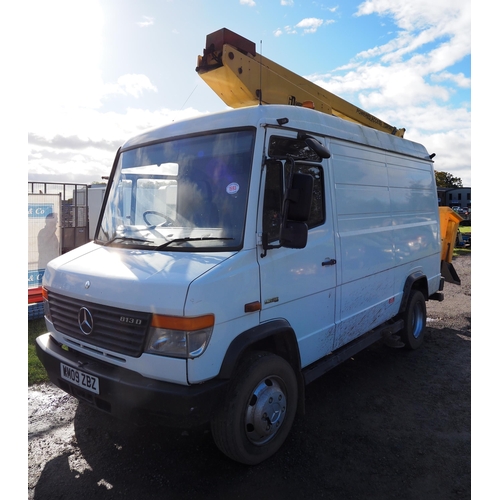 1593 - Mercedes BE 813D cherry picker van with Gardner Denver picker. MOT until 31/5/24. Mileage reads 196,... 