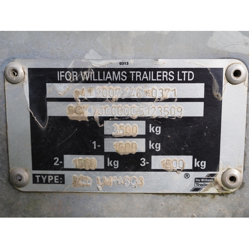 1616 - Ifor Williams LM146G3 triaxle trailer. C/w hand winch