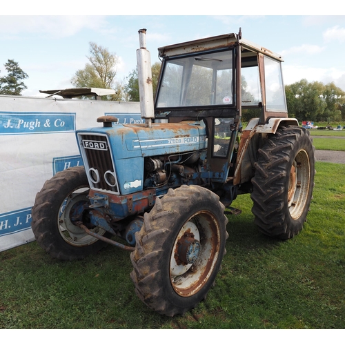 1436 - Ford 7600 4wd tractor. Starts and runs well. Dual power, load monitor, 5105 hours showing. C/w rear ... 