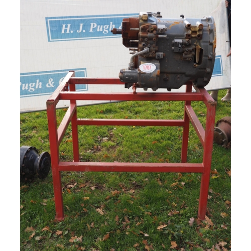 1707 - Massey Ferguson gearbox parts on stand Ex college