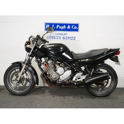1002 - Yamaha XJ600 motorcycle. 1997. 598cc.
Was running prior to being stored 4 months ago. 
Reg. P205 LOH... 