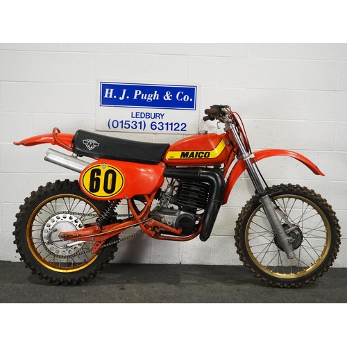 850 - Maico 440cc twin shock motocross bike. 
Engine turns over with compression, last ridden in 2022. Wil... 