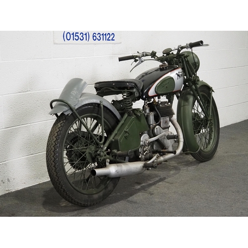 855 - Norton 16H XWD motorcycle. 490cc. 
Frame No. 91454
Engine No. 86129
Engine turns over with compressi... 