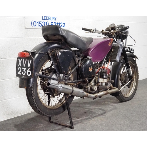 856 - Scott Flying Squirrel motorcycle. 1949. 596cc. 
Engine No. DYP5188
Engine in running order, a typica... 