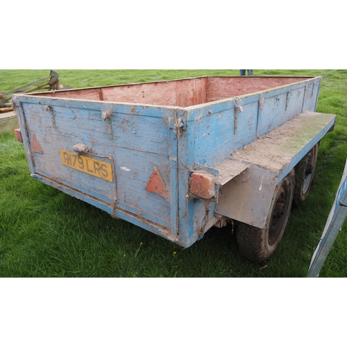 75 - Tandem axle trailer with high sides 9ft x 5ft