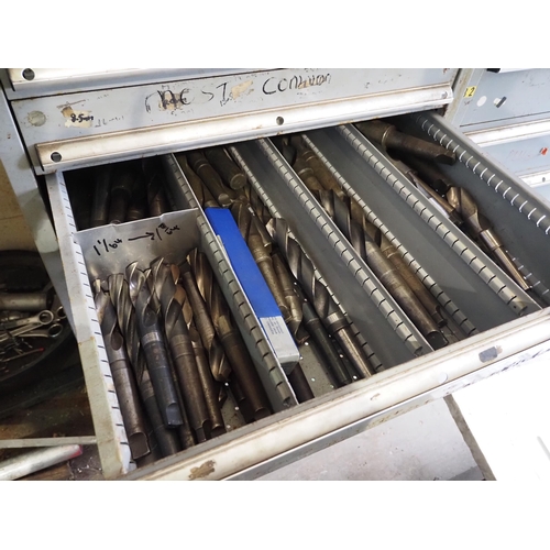 122 - 1O Drawer cabinet and contents to include drill bits