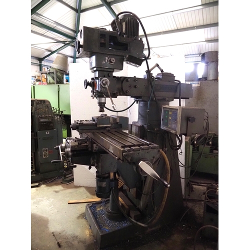 148 - Beaver mill vertical milling machine with rotary head. Model VBRP. SN. 10584XT. 3 Phase