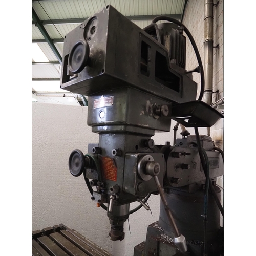 148 - Beaver mill vertical milling machine with rotary head. Model VBRP. SN. 10584XT. 3 Phase