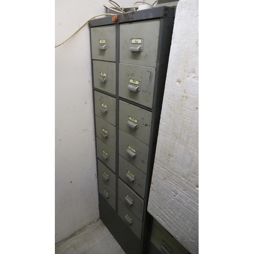 36 - 14 Drawer metal cabinet and contents