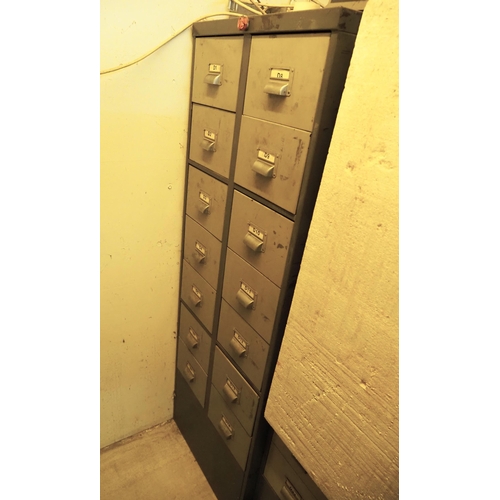 38 - 14 Drawer metal cabinet and contents