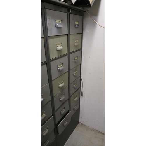 42 - 14 Drawer metal cabinet and contents
