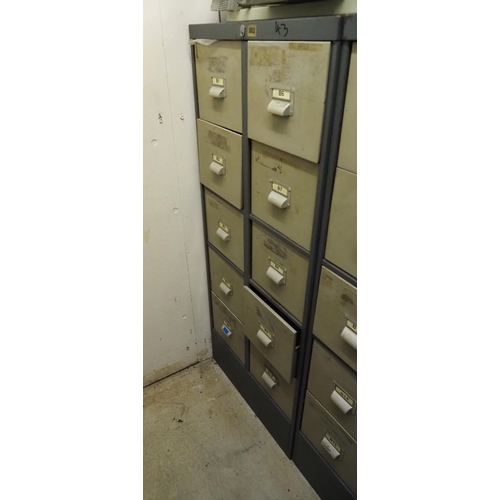43 - 10 Drawer metal cabinet and contents