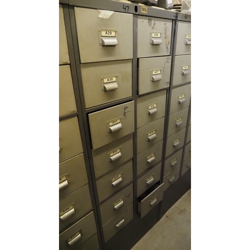 47 - 14 Drawer metal cabinet and contents