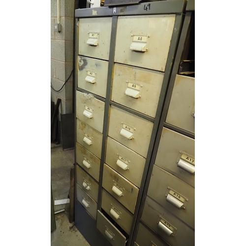 49 - 14 Drawer metal cabinet and contents