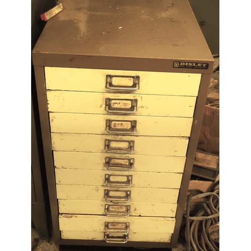 50 - Bisley 10 drawer cabinet and contents