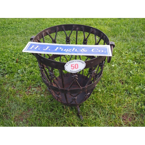 1767 - Wrought iron log basket