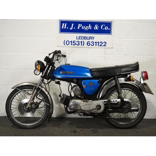 1024 - Suzuki AP50 moped. 1977. 49cc.
Frame no. A50PD-100597
Engine no. A50-28065
Runs and rides, has been ... 
