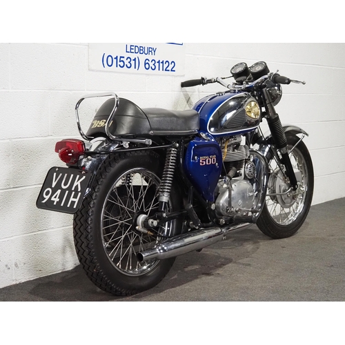 1025 - BSA Royal Star motorcycle. 1970. 500cc
Frame no. CD06419A50R
Engine no. CD06419A50R
Runs and rides, ... 