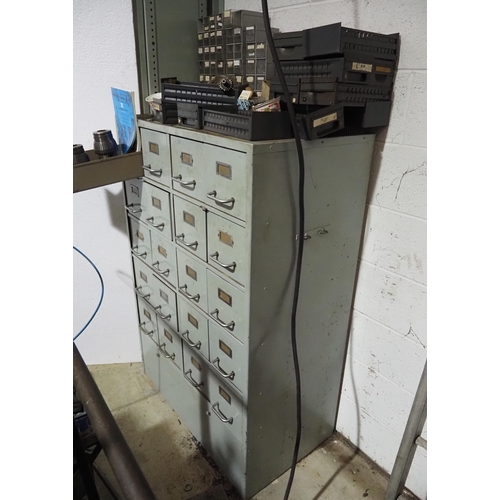 163 - 20 Drawer cabinet and contents to include multibore collets and gears