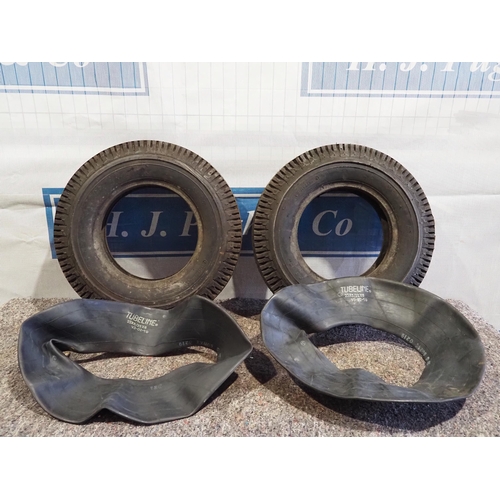 95 - Fordson Industrial front tyres and new Goodyear tubes 23x5