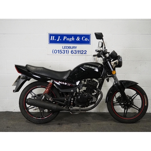 1040 - Sinnis  Max II motorcycle. 2016. 124cc
Runs and rides but has had little use during the last 2 years... 