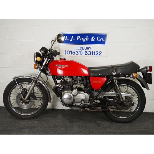 1046 - Honda CB 400 Four motorcycle.
Engine turns over. Has been dry stored for some time so will need reco... 