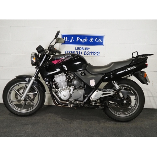 1050 - Honda CB500 motorcycle.
Engine turns over.
Reg. N552 RDF. V5. Key