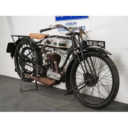 867A - Triumph Model P motorcycle, 1927. 500c
Frame no. 980358
Engine no. 252335
Runs and was recently star... 