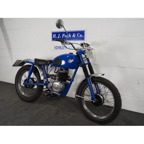 1056 - James Captain K7 trials bike. 1958. 197cc. 
Frame No. AK7880
Engine No. L52B-2060
Runs and rides. Ha... 