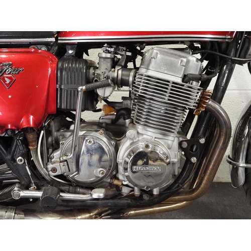 842A - Honda CB750 K6 motorcycle. 1975. 736cc. 
Frame No. CB750-2550189
Engine No. CB750E-2438750
Runs and ... 